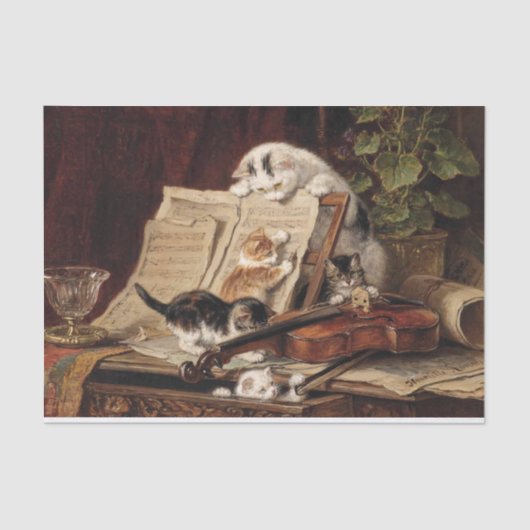 Kat & Kittens · Henriette Ronner-Knip (1821-1909) Tissuepapier (Voorkant)