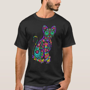 Kat Kitty Kitten Pooten Suiker Schedel Calavera Ha T-shirt