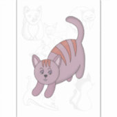 Kat klaar om te springen sticker (Voorkant)