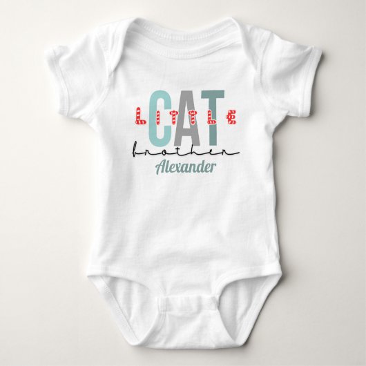Kat klein broertje schattig ontwerp romper (Voorkant)