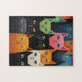 KAT KLEURRIJKE KATTEN KUNST PUZZEL (Horizontaal)