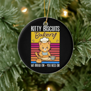 Kat Kneed Bakker Kitty Biscuit We Kneed Ze Jou Keramisch Ornament