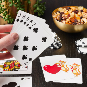 Kat Knuffelen Hart Schattig Liefde Poesje Pokerkaarten