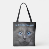 Kat Knuffeltijd — Grijze kat Draagtas (Achterkant)