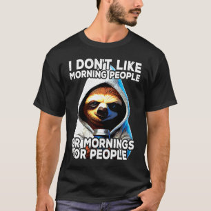 Kat Koffie Ik hou niet van ochtend mensen 7 T-shirt