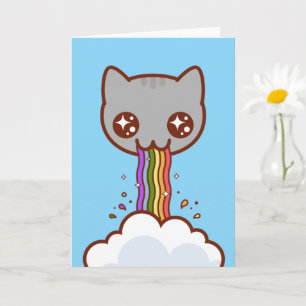 KAT KOTST REGENBOOG - Grappige Kat Kaart