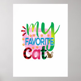 Kat Kunst Mijn favoriete kat Poster