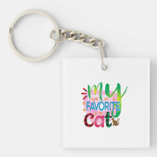 Kat Kunst Mijn favoriete kat Sleutelhanger