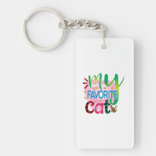 Kat Kunst Mijn favoriete kat Sleutelhanger
