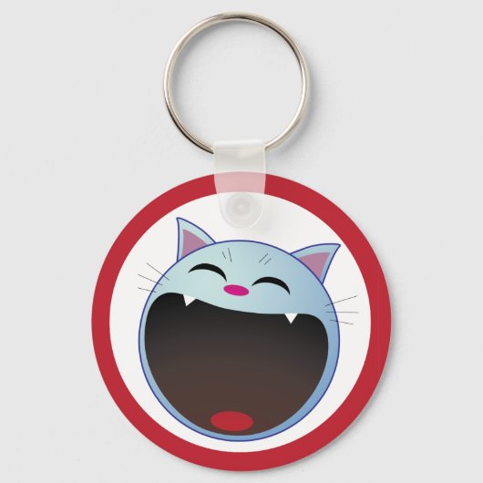 kat lachen sleutelhanger (Voorkant)
