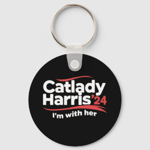 Kat Lady Kamala Harris 2024 Ik ben met haar Sleutelhanger