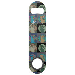 Kat Lady Multi Cats Sitting Thunder_Cove Speed Flessenopener