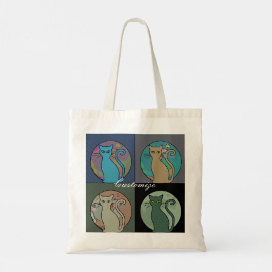 Kat Lady Multi Cats Sitting Thunder_Cove Tote Bag (Achterkant)