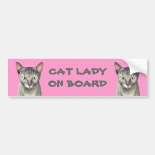 Kat Lady On Board Bumpersticker