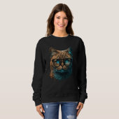 Kat Lady Sweatshirt met kattekattengezicht (Voorkant volledig)