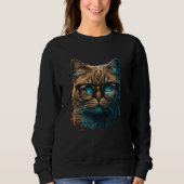 Kat Lady Sweatshirt met kattekattengezicht (Voorkant)