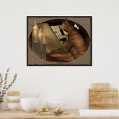 Kat Lessons-afdrukken bestuderen Poster (Keuken)