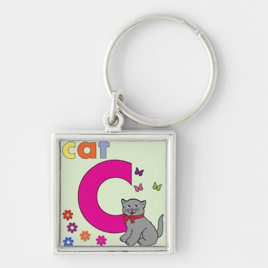 Kat Letter C Sleutelhanger (Voorkant)