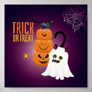 Kat leuk bij het spelen van Ghost Poster door Hall