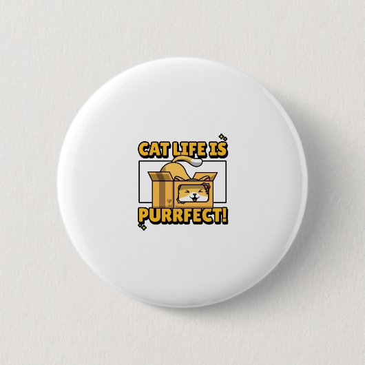 Kat leven is piek ronde button 5,7 cm (Voorkant)