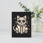 Kat lezen fantasy boek briefkaart (Staand voorkant)