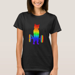 Kat Lgb Deadlift Powerlifting Gay Pride Kat L T-shirt