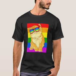 Kat Lgbt Gay Regenboog Pride Vlag T-shirt