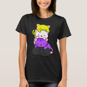 Kat LGBTQ Aseksuele Pride Vlag Kitty Poes T-shirt