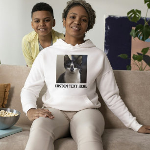 Kat Liefhebber Elegante Huisdier Foto Zwart En Wit Hoodie