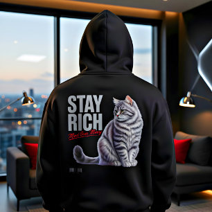 Kat Liefhebber Funny Geld Motivatie Rijkdom Mental Hoodie