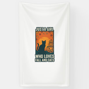 Kat Liefhebber Gewoon Een Meisje Dat Van Herfst En Spandoek
