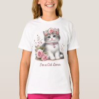 Kat Liefhebber Grijs Kitten Roze Rozen