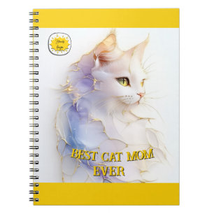 Kat liefhebber Moeder Foto geel Notitieboek