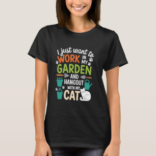 Kat liefhebber Planten tuinieren fans Grappig Tuin T-shirt