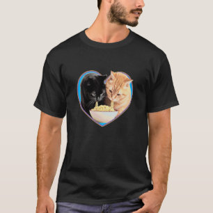 Kat Liefhebber Ramen Noedel Hart Zwart & Oranje Ki T-shirt
