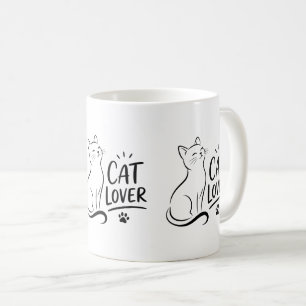 Kat Liefhebber – Schattige Minimalistische Kat Koffiemok
