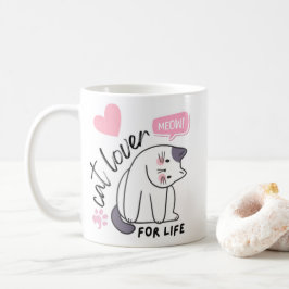 Kat liefhebber voor het leven - Roze Koffiemok