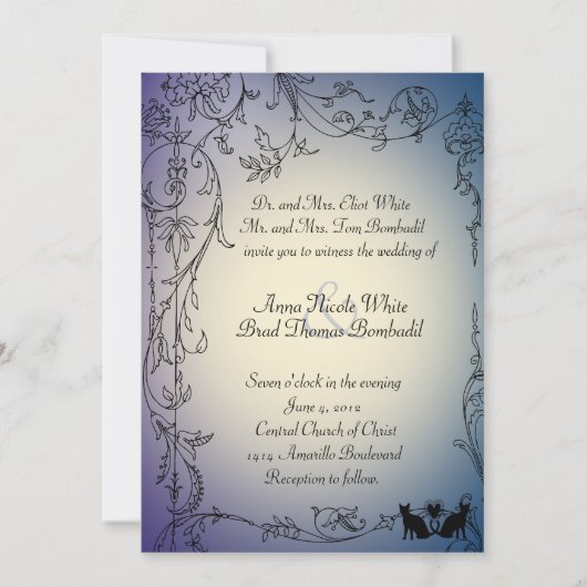 Kat Liefhebbers Bruiloft Uitnodiging (Voorkant)