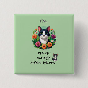 Kat liefhebbers FeLINE Eenvoudig POES-tiek compact Vierkante Button 5,1 Cm