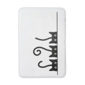 Kat lijn tekening. Drie katjes. Wereld Kattendag. Badmat (Voorkant Verticaal)