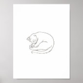 Kat Line Art Poster (Voorkant)