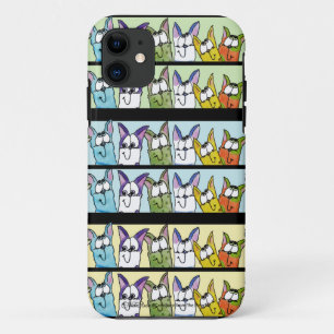 Kat line-up kleurrijke katten iPhone 11 hoesje