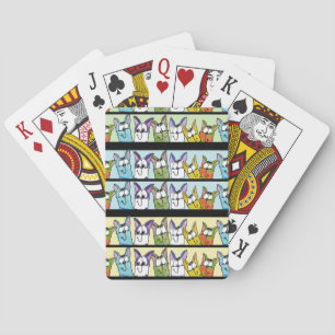 Kat line-up kleurrijke katten pokerkaarten