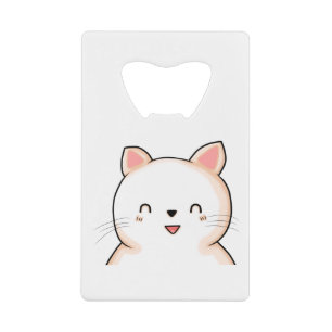 Kat Little Cat Kawaii sde de Eyes Animal Drawing. Kredietkaart Flessenopener