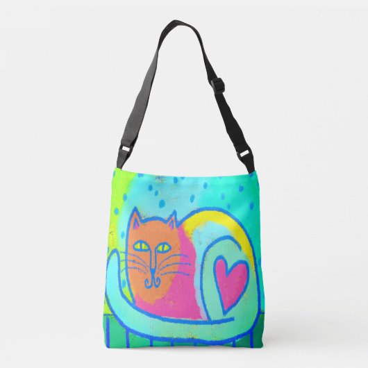 Kat Love Abstracte kunst Canvas tas (Achterkant)
