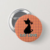 Kat Love Botton Ronde Button 5,7 Cm (Voorkant /achterkant)