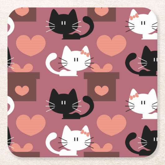 Kat Love Custom Square Onderzetters (Voorkant)