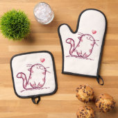Kat Love Ovenwant & Pannenlap Set (Top down)