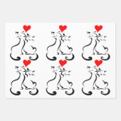 Kat Love Wrapping Paper Flat Sheet Set van 3 (Voorkant)