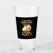 Kat Lover een Man met bier en kat Glas (Voorkant)
